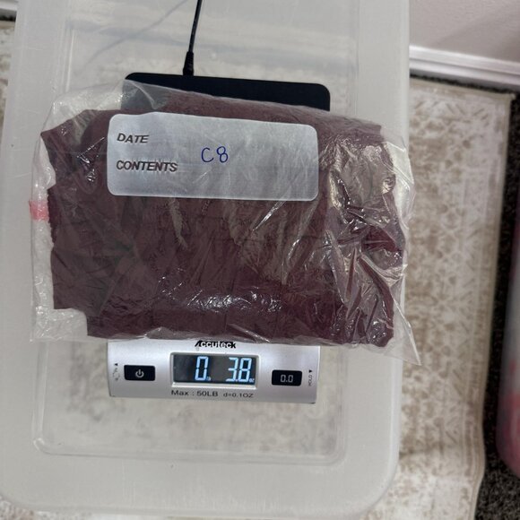 Anthropologie Shirt Womens Small Petite Burgundy Ruffle Swiss Dot Boho Flutter - Picture 8 of 8